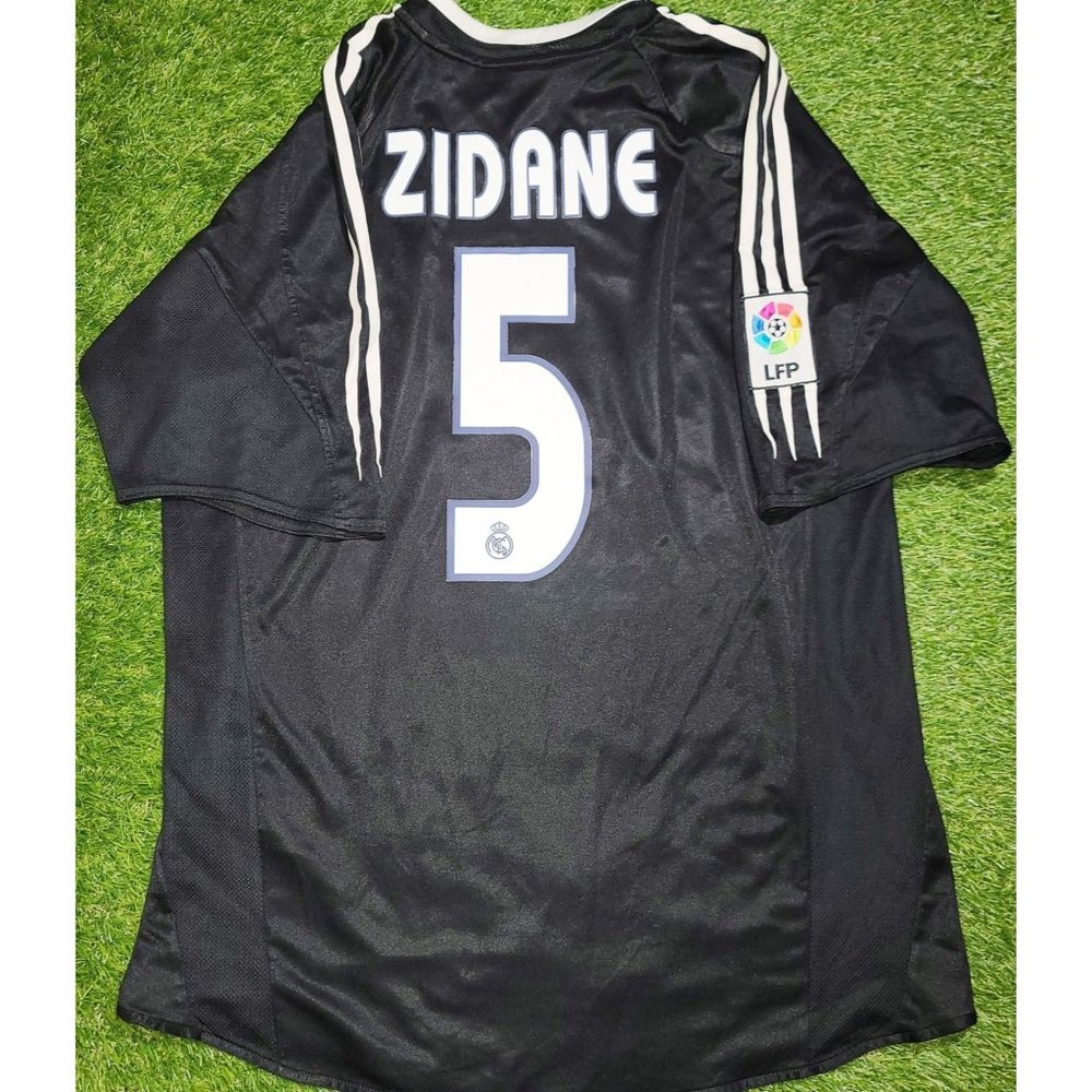 Zidane Real Madrid Away 2004 2005 Soccer Jersey Shirt L SKU# 367826